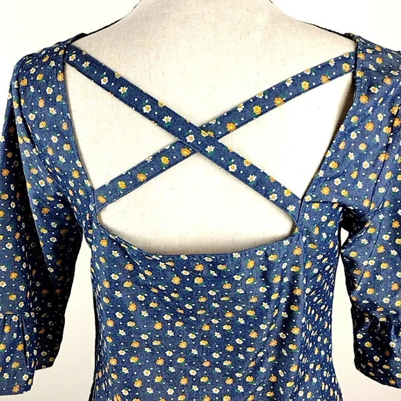 Modcloth Floral Print Prairie Dress Size Small - Picture 10 of 14